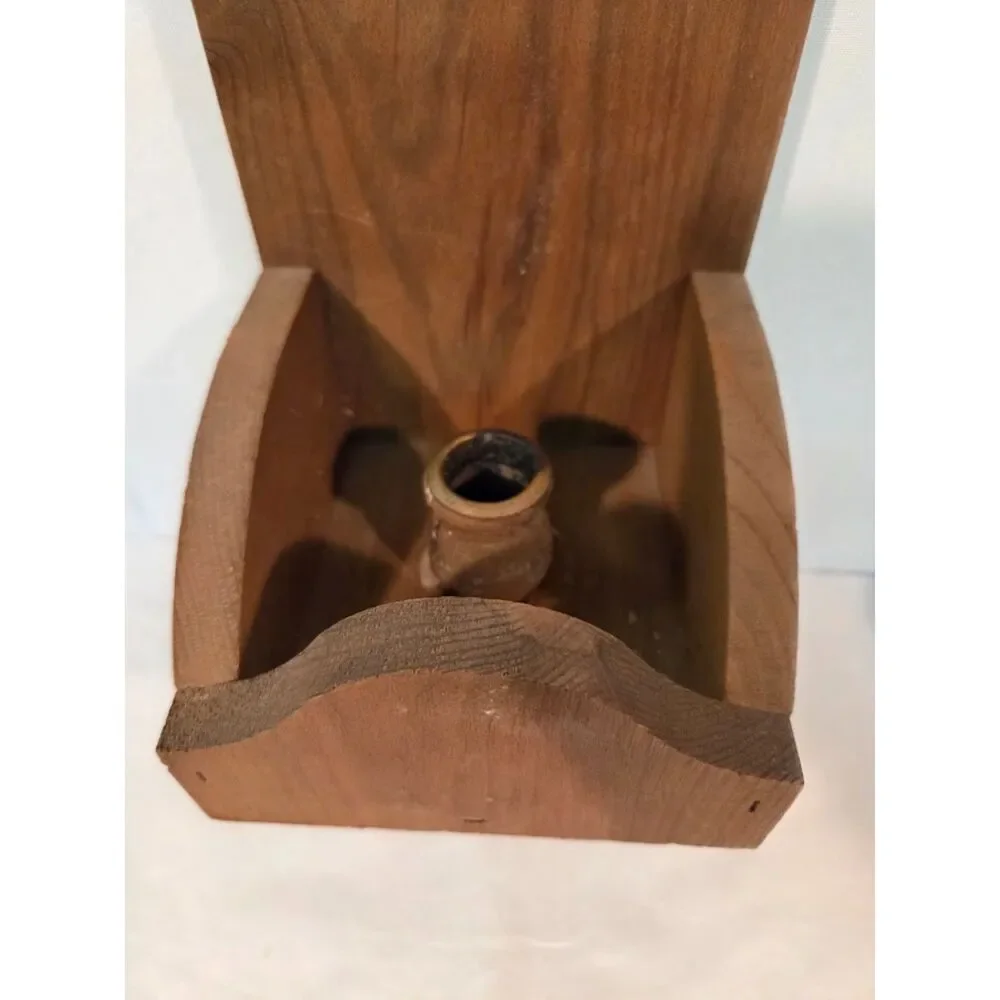 Rustic Wooden Heart Wall Candle Sconce Taper Holder